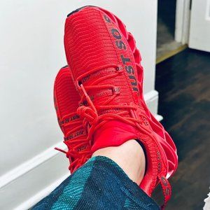 Women Red Running Shoes Non Slip Athletic Tennis Walking Blade Sneakers